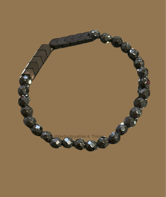 Hematite Black Arrowhead Bracelet: Natural Stone -Unisex -Grounding Crystal Bracelet